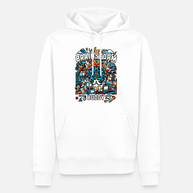 Brainstorm Buddy 12 - Männer Premium Bio Hoodie - Weiß