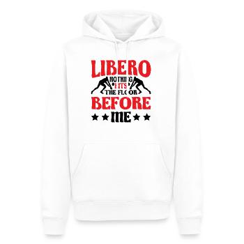 Libéro, rien ne touche le sol avant moi 6 - Sweat à capuche Premium bio Homme - blanc - Devant - Nico (187cm)