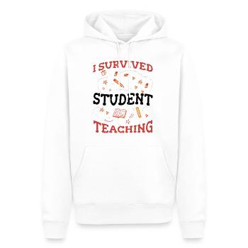 J’ai survécu à l’enseignement aux étudiants 5 - Sweat à capuche Premium bio Homme - blanc - Devant - Nico (187cm)