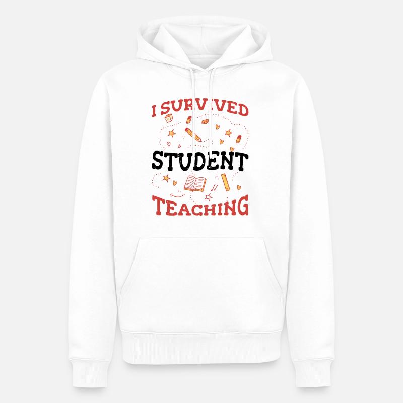 I Survived Student Teaching 5 - Männer Premium Bio Hoodie - Weiß