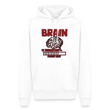 Le cerveau redémarre Veuillez patienter 4 - Sweat à capuche Premium bio Homme - blanc - Devant - Nico (187cm)