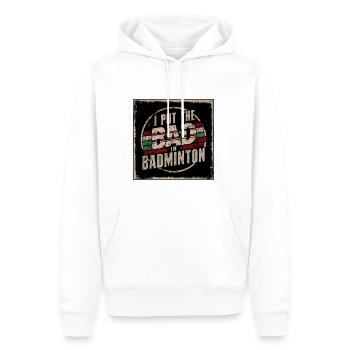 J’ai mis le mal dans Badminton 2 - Sweat à capuche Premium bio Homme - blanc - Devant - Nico (187cm)