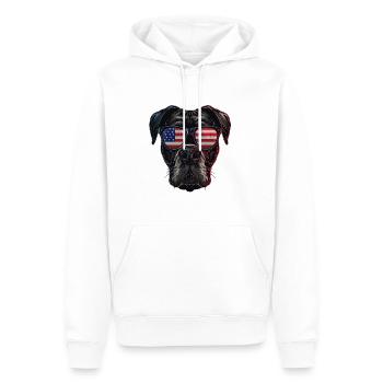 Boxer with American Sunglasses - Men’s Premium Organic Hoodie - white - Front - Nico (187cm)