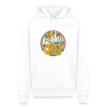 Descends de mon queso 10 - Sweat à capuche Premium bio Homme - blanc - Devant - Nico (187cm)