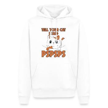 Dites à votre chat que j’ai dit psspsps 6 - Sweat à capuche Premium bio Homme - blanc - Devant - Nico (187cm)