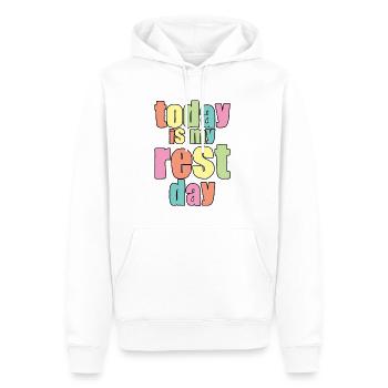 Today Is My Rest Day - Men’s Premium Organic Hoodie - white - Front - Nico (187cm)