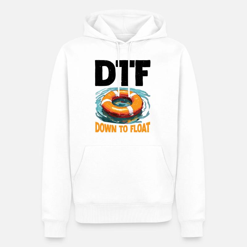 DTF Down To Float 2 - Männer Premium Bio Hoodie - Weiß