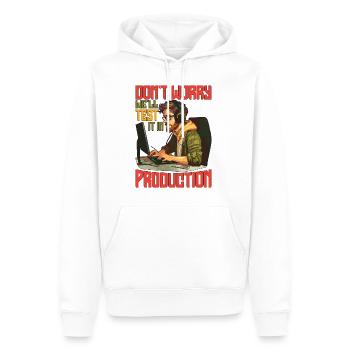 Don't Worry, We'll Test It In Production 7 - Männer Premium Bio Hoodie - Weiß - Vorne - Nico (187cm)