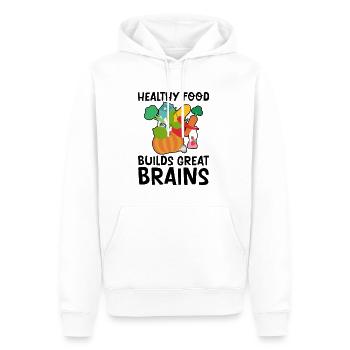 Les aliments sains pour développer un excellent cerveau 2 - Sweat à capuche Premium bio Homme - blanc - Devant - Nico (187cm)