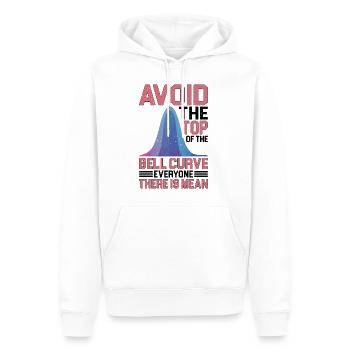 Avoid Top Of The Bell Curve, Everyone Is Mean - Männer Premium Bio Hoodie - Weiß - Vorne - Nico (187cm)