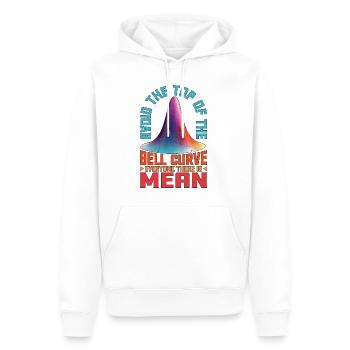 Avoid Top Of The Bell Curve, Everyone Is Mean 2 - Männer Premium Bio Hoodie - Weiß - Vorne - Nico (187cm)