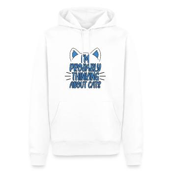 I'm Probably Thinking About Cats 2 - Men’s Premium Organic Hoodie - white - Front - Nico (187cm)