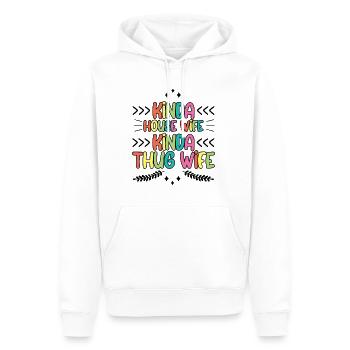 Kinda House Wife Kinda Thug Wife 4 - Männer Premium Bio Hoodie - Weiß - Vorne - Nico (187cm)