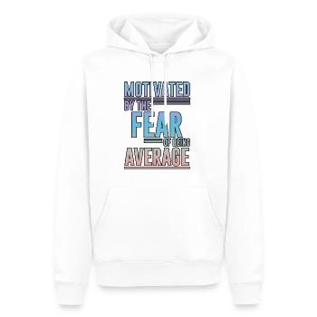 Motivé par la peur d’être moyen 4 - Sweat à capuche Premium bio Homme - blanc - Devant - Nico (187cm)