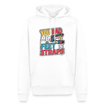 Tu m’avais à mes pieds dans des sangles 57 - Sweat à capuche Premium bio Homme - blanc - Devant - Nico (187cm)