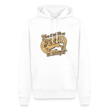 Tu m’as eu à mes pieds dans des sangles 61 - Sweat à capuche Premium bio Homme - blanc - Devant - Nico (187cm)