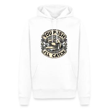 You Push I'll Catch 15 - Men’s Premium Organic Hoodie - white - Front - Nico (187cm)