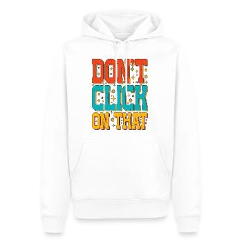 Ne cliquez pas sur ça 5 - Sweat à capuche Premium bio Homme - blanc - Devant - Nico (187cm)