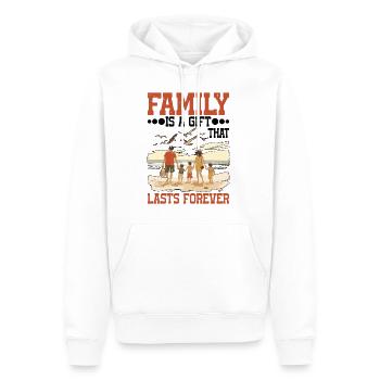 Family Is A Gift That Lasts Forever 5 --gift-- - Männer Premium Bio Hoodie - Weiß - Vorne - Nico (187cm)