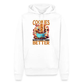 Cookies Make Everything Better 8 - Men’s Premium Organic Hoodie - white - Front - Nico (187cm)