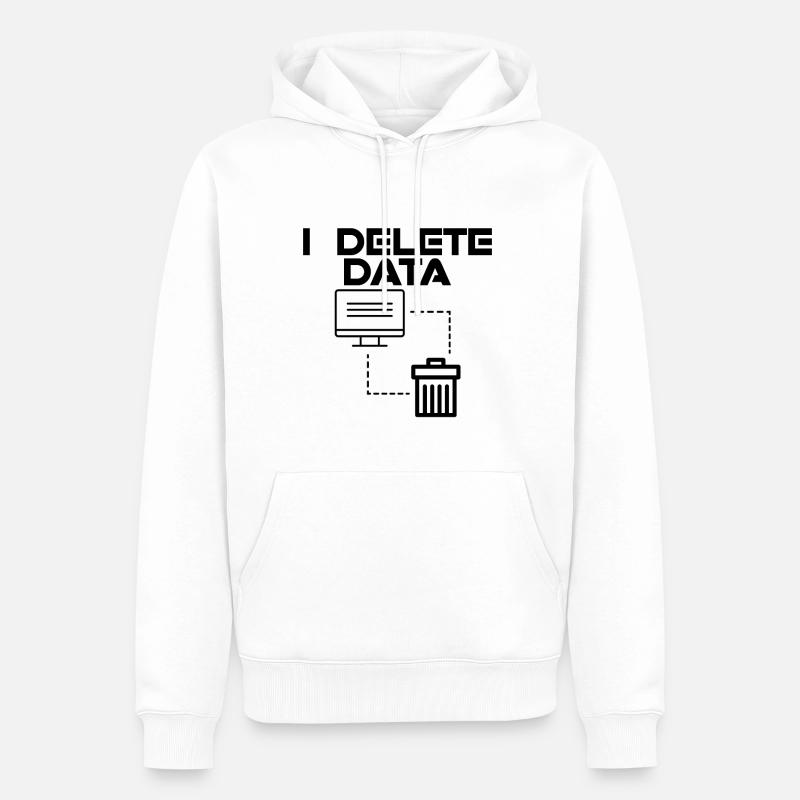 I Delete Data 2 - Männer Premium Bio Hoodie - Weiß