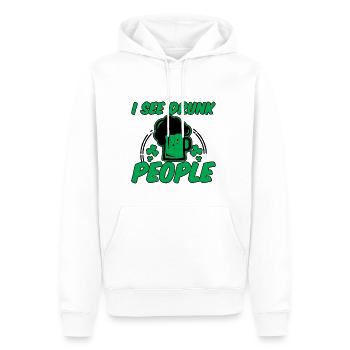I See Drunk People 2 - Männer Premium Bio Hoodie - Weiß - Vorne - Nico (187cm)
