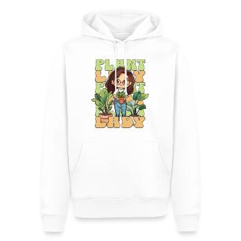 Plantes Dame Plantes Femme Fille J’aime les plantes - Sweat à capuche Premium bio Homme - blanc - Devant - Nico (187cm)
