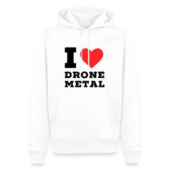 Ich liebe Drone Metal - Männer Premium Bio Hoodie - Weiß - Vorne - Nico (187cm)