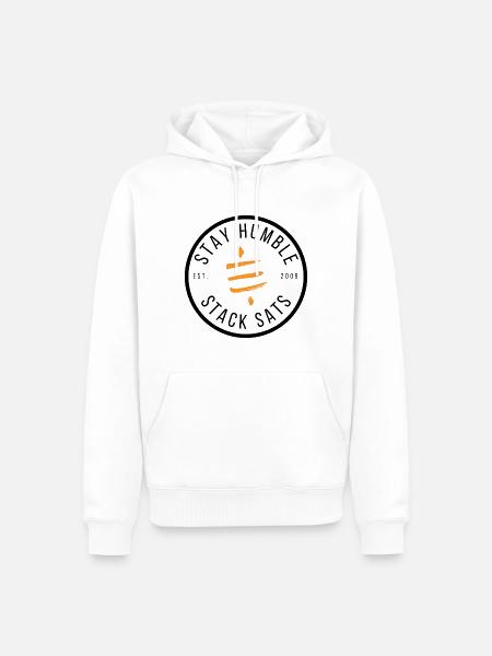 Bitcoin | Stay Humble, Stack Sats | Est. 2009 - Männer Premium Bio Hoodie - Weiß