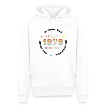 Fantastisch seit Januar 1979 Jahrgang 45 Jahre Geburtstag - Männer Premium Bio Hoodie - Weiß - Vorne - Nico (187cm)