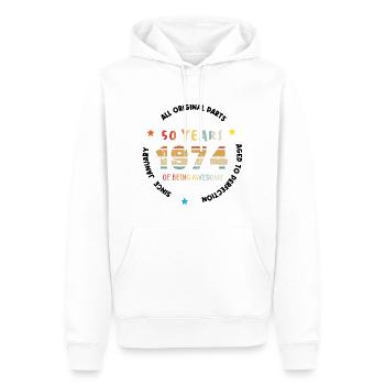 Awesome Since January 1974 Vintage 50 ans Birthday - Sweat à capuche Premium bio Homme - blanc - Devant - Nico (187cm)