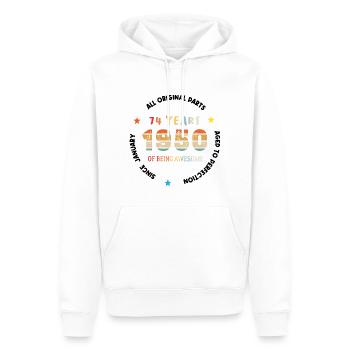 Awesome Since January 1950 Vintage 74 ans Birthday - Sweat à capuche Premium bio Homme - blanc - Devant - Nico (187cm)