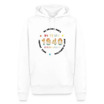 Awesome seit Januar 1940 Jahrgang 84 Jahre Geburtstag - Männer Premium Bio Hoodie - Weiß - Vorne - Nico (187cm)