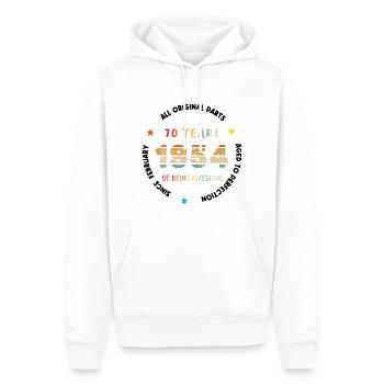 70 Years Old Made In 1954 Vintage February 1954 - Men’s Premium Organic Hoodie - white - Front - Nico (187cm)