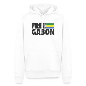 Free Gaun: Unterstütze die gabunische Freiheit - Männer Premium Bio Hoodie - Weiß - Vorne - Nico (187cm)