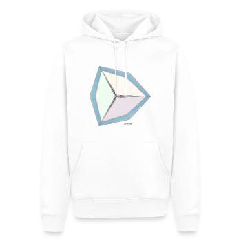 Pastell Cube - Männer Premium Bio Hoodie - Weiß - Vorne - Nico (187cm)