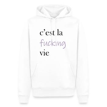 C'est la fucking vie - Männer Premium Bio Hoodie - Weiß - Vorne - Nico (187cm)