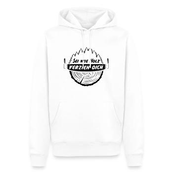 Sei wie Holz verzieh dich - Männer Premium Bio Hoodie - Weiß - Vorne - Nico (187cm)