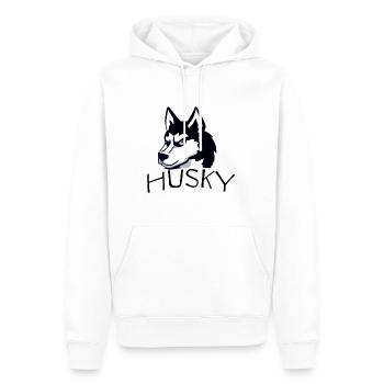 Vintage Husky Team Hund Malamute - Männer Premium Bio Hoodie - Weiß - Vorne - Nico (187cm)