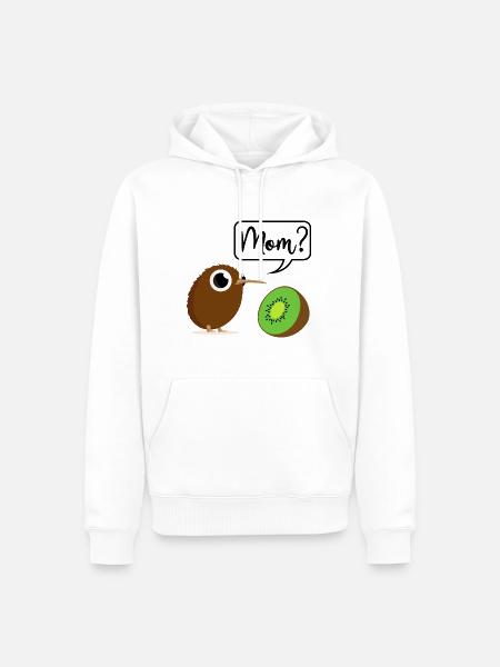 Kiwi Bird Animal Fruit Fruit Mom Funny New Zealand - Men’s Premium Organic Hoodie - white