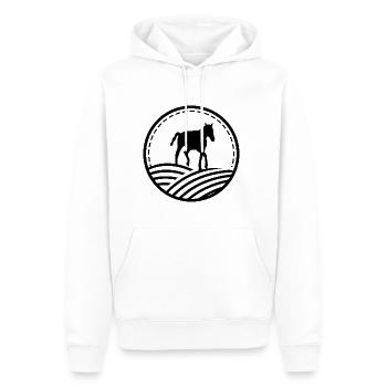 Sport équestre Liberté Poulain Ross - Sweat à capuche Premium bio Homme - blanc - Devant - Nico (187cm)