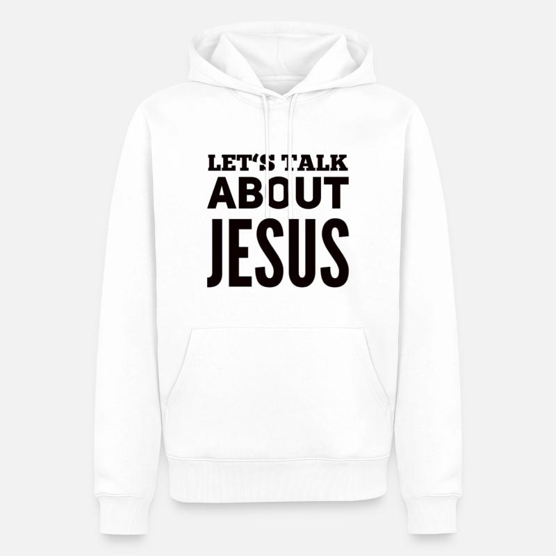 Let's Talk About Jesus - Männer Premium Bio Hoodie - Weiß