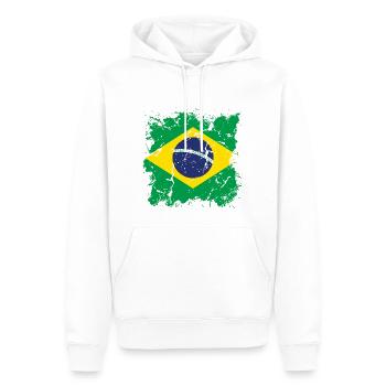 Brasilien Flagge Brasilianische Fahne Südamerika - Männer Premium Bio Hoodie - Weiß - Vorne - Nico (187cm)