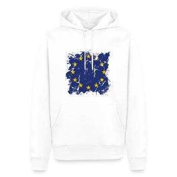 Drapeau de l’Europe EU Euro Drapeau européen - Sweat à capuche Premium bio Homme - blanc - Devant - Nico (187cm)