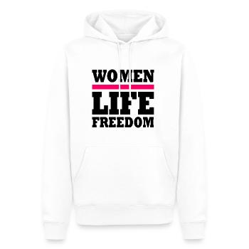 Women life freedom iran - Sweat à capuche Premium bio Homme - blanc - Devant - Nico (187cm)
