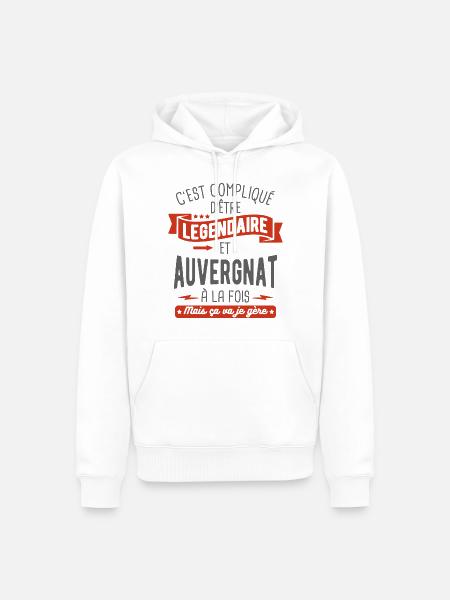 légendaire et auvergnat - Sweat à capuche Premium bio Homme - blanc