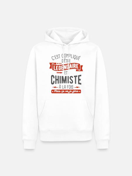 légendaire et chimiste - Sweat à capuche Premium bio Homme - blanc