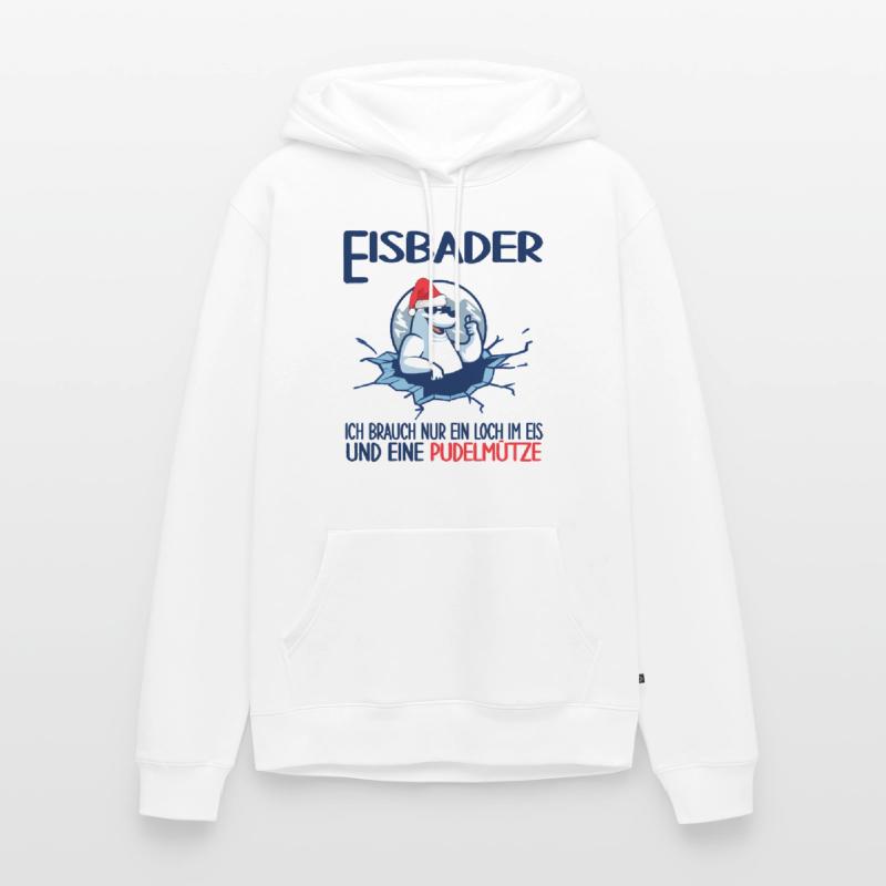 eisbader winterbader pudelmütze eisloch eisbad Männer Premium Bio Hoodie
