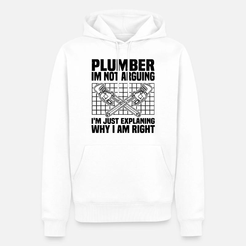 Klempner Sprüche | Handwerker Azubi Geschenkideen - Männer Premium Bio Hoodie - Weiß