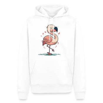 Flamingo Fun - Men’s Premium Organic Hoodie - white - Front - Nico (187cm)